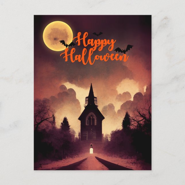 Cartes Pour Fêtes Annuelles Haunted Place Halloween (Devant)