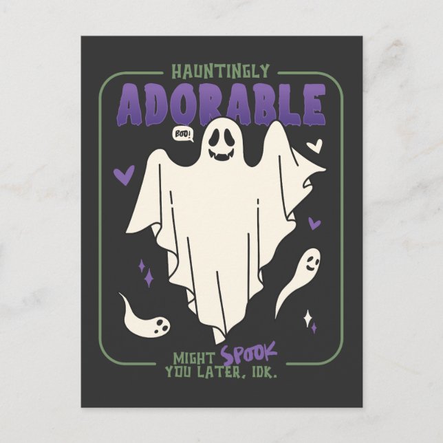 Cartes Pour Fêtes Annuelles Hauntingly adorable Funny Halloween les paroles de (Devant)