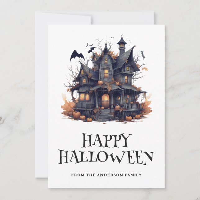 Cartes Pour Fêtes Annuelles Hauny House Happy Halloween Card (Devant)