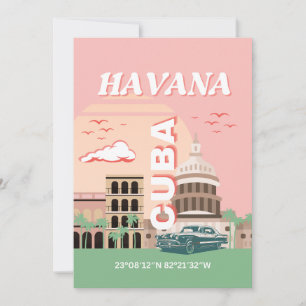 Cartes Pour Fêtes Annuelles Havana Cuba Retro Art Vintage