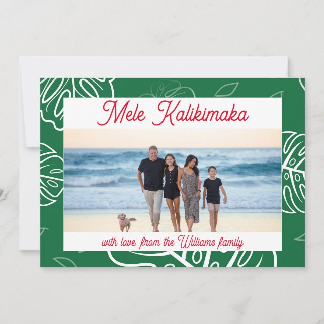 Cartes Pour Fêtes Annuelles Hawaiian Christmas Mele Kalikimaka personnalisable (Devant)
