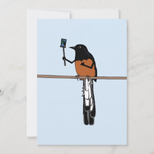 Cartes Pour Fêtes Annuelles Hawaiian Shama Bird Selfie