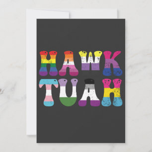 Cartes Pour Fêtes Annuelles Hawk Tuah Funny LGBTQ Rainbow Flag Ally Trans