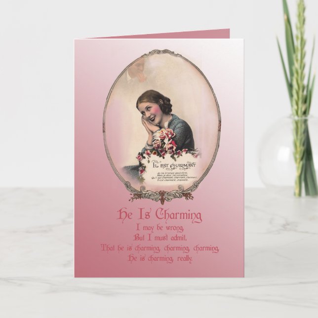 Cartes Pour Fêtes Annuelles He Is Charming (Devant)