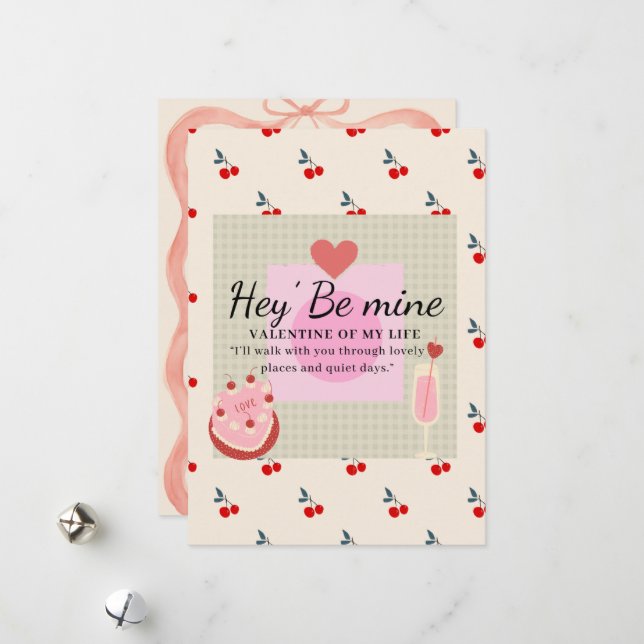 Cartes Pour Fêtes Annuelles Hé" Sois Ma Saint-Valentin  (Devant/Arrière en situation)