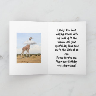 CARTES POUR FÊTES ANNUELLES HEAD IN THE CLOUDS - BELATED BIRTHDAY CARD