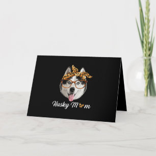 Cartes Pour Fêtes Annuelles Headband Husky Dog Wearing Dog Day