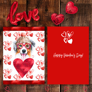Cartes Pour Fêtes Annuelles Heart Australian Shepherd Amoureux des chiens Vale