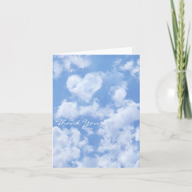 Cartes Pour Fêtes Annuelles Heart Cloud Ciel mignon Moderne Bleu Personnalisé  (Devant)