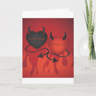 Cartes Pour Fêtes Annuelles Heart Devil - Valentine rouge - I Love You.ai