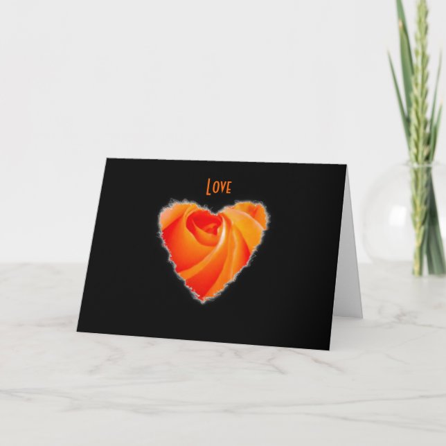 Cartes Pour Fêtes Annuelles Heart est un Rose Valentine Love (Devant)