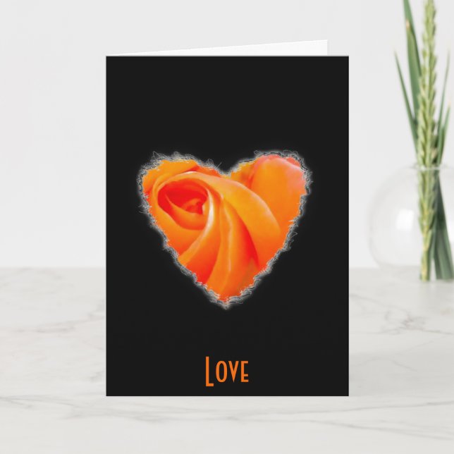 Cartes Pour Fêtes Annuelles Heart est un Rose Valentine Love (Devant)