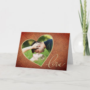 Cartes Pour Fêtes Annuelles Heart Leather Imprimer Amour Saint Valentin`s Day
