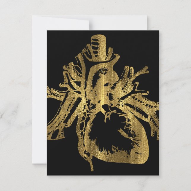 Cartes Pour Fêtes Annuelles Heart of Gold Foil Texture Lupercalia Valentine's (Devant)