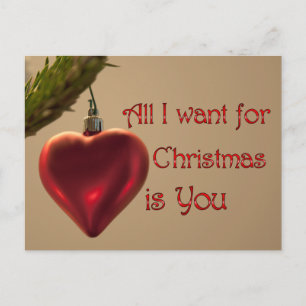 Cartes Pour Fêtes Annuelles Heart Ornament - All I Want for Christmas