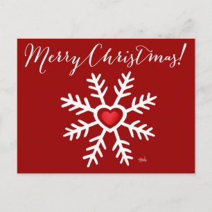 Cartes Pour Fêtes Annuelles Heart Snowflake Christmas berry