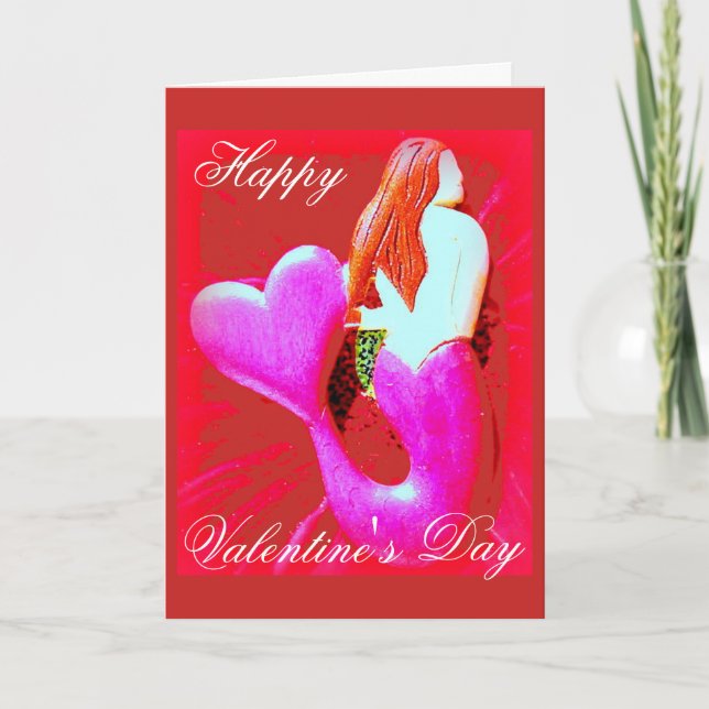 Cartes Pour Fêtes Annuelles heart-tail mermaid Happy Valentin's Day (Devant)