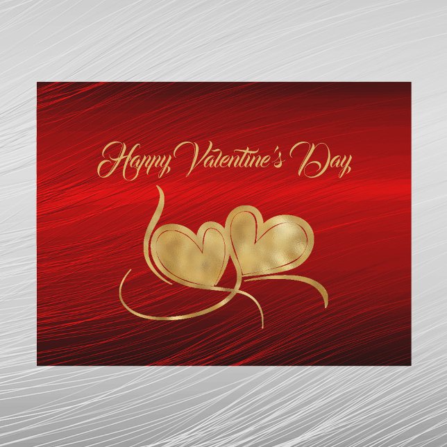 Cartes Pour Fêtes Annuelles Hearts Gold Red Valentine (Créateur téléchargé)