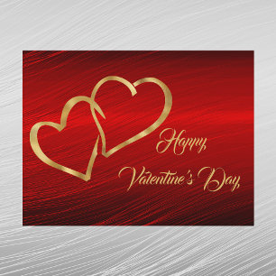 Cartes Pour Fêtes Annuelles Hearts Red Gold Valentine