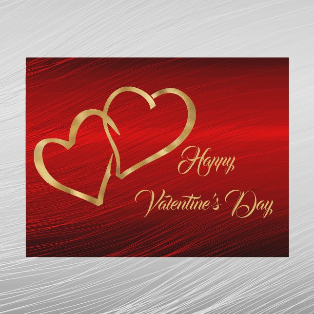 Cartes Pour Fêtes Annuelles Hearts Red Gold Valentine (Créateur téléchargé)
