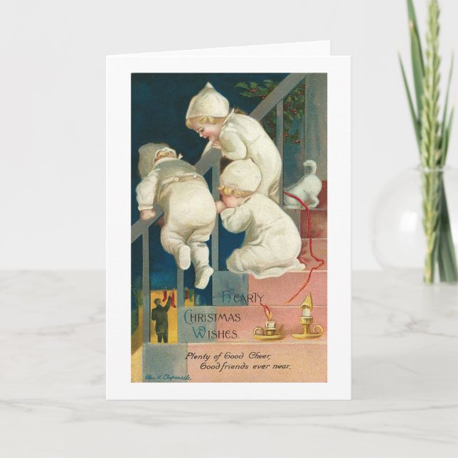 Cartes Pour Fêtes Annuelles Hearty Christmas Wishes Kid's (Devant)