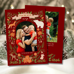 Cartes Pour Fêtes Annuelles Heaven and Nature Sing Bourgogne Bois 2 Photo