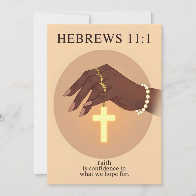 Cartes Pour Fêtes Annuelles Hebrews 11:1 Faith Confidence Scripture Art (Devant)