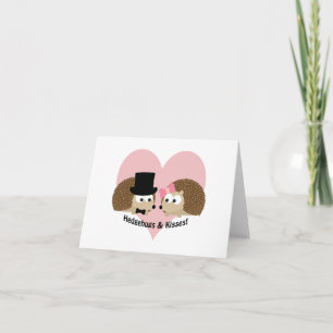 Cartes Pour Fêtes Annuelles Hedgehugs et couples de hérisson de baisers