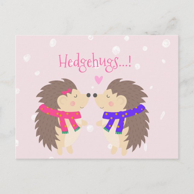 Cartes Pour Fêtes Annuelles Hedgehugs ! Noël du mignon Hérisson (Devant)