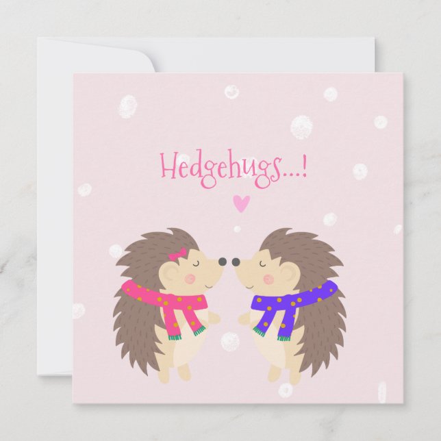 Cartes Pour Fêtes Annuelles Hedgehugs ! Noël du mignon Hérisson (Devant)