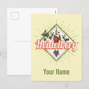 Cartes Pour Fêtes Annuelles Heidelberg am Neckar Allemagne Vin rétro Vintage