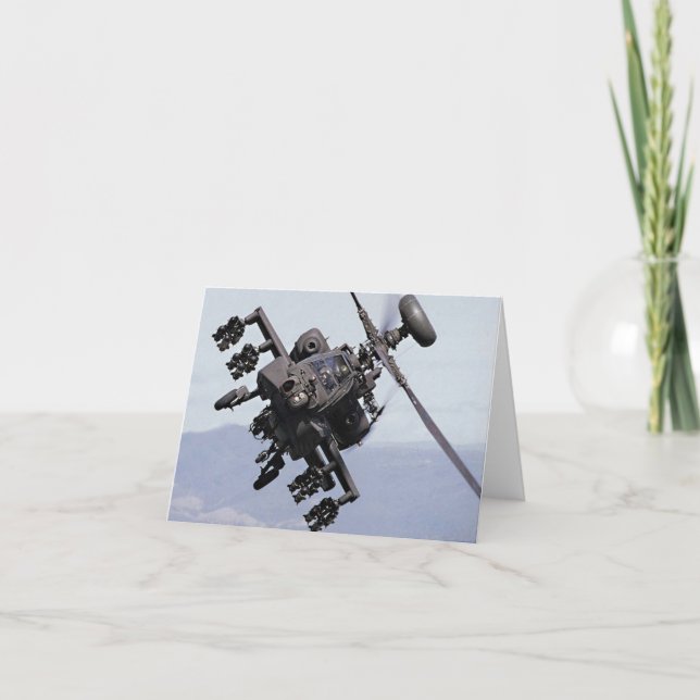Cartes Pour Fêtes Annuelles Hélicoptère de combat d'Aapache (Devant)