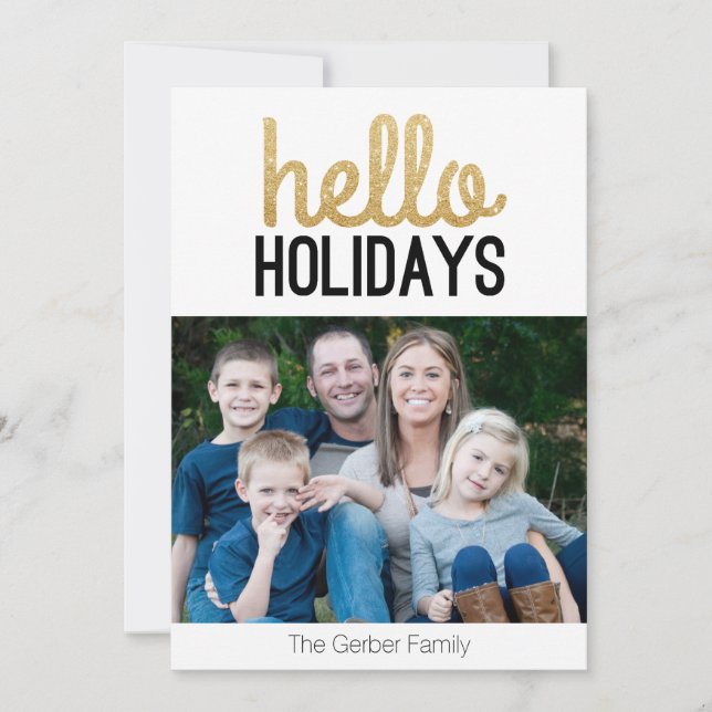 Cartes Pour Fêtes Annuelles Hello Holidays - Photo Christmas Card (Devant)