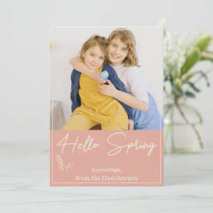 Cartes Pour Fêtes Annuelles "Hello Spring" chic soft apricot custom Photo