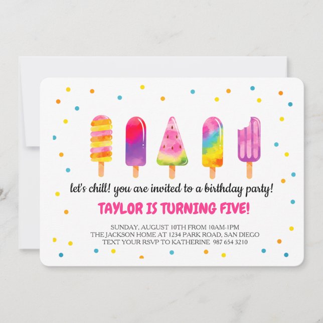 Cartes Pour Fêtes Annuelles Hello Summer Birthday Party (Devant)
