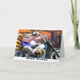 Cartes Pour Fêtes Annuelles Hells Turkey Funny Thanksgiving Harley Tee - shirt