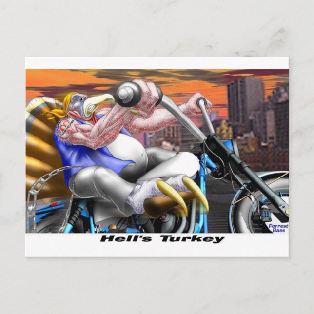 Cartes Pour Fêtes Annuelles Hells Turkey Funny Thanksgiving Harley Tee - shirt (Devant)
