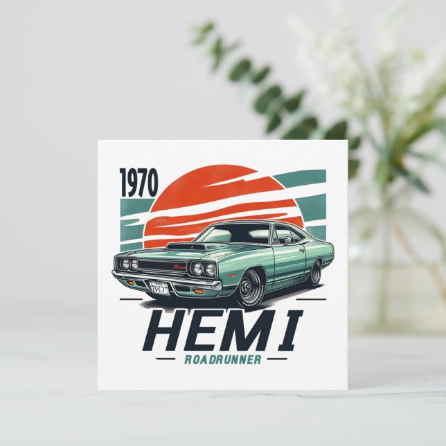 Cartes Pour Fêtes Annuelles Hemi Roadrunner 1970 (Debout devant)