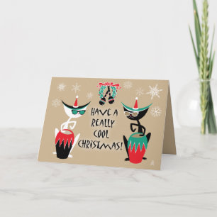 Cartes Pour Fêtes Annuelles Hep Cats Retro Noël - Personnalisé