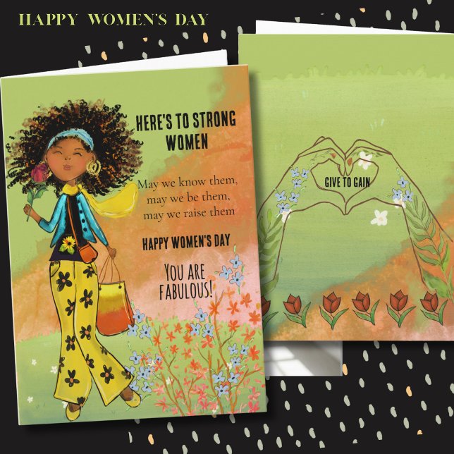Cartes Pour Fêtes Annuelles Heres to Strong Women Women's Day Fabulous Card (Heres to Strong Women IWD Fabulous Fashion Card)