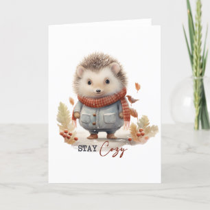 Cartes Pour Fêtes Annuelles Hérisson Hiver BLANC
