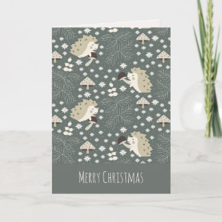 Cartes Pour Fêtes Annuelles Hérissons et champignons