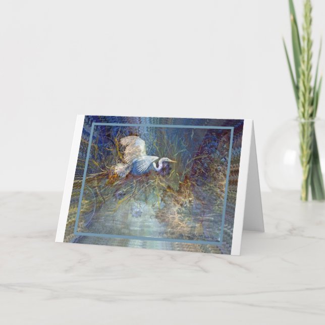 Cartes Pour Fêtes Annuelles héron blanc (Devant)