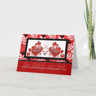 Cartes Pour Fêtes Annuelles HERS et HERS Red Heart Gay Valentine