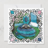 Heure du thé au dragon oriental Imaginaire bleu