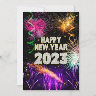 Cartes Pour Fêtes Annuelles HEUREUSE NOUVELLE ANNÉE Fête 2023 Feu d'artifice