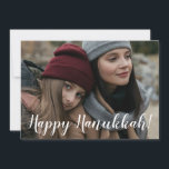 Cartes Pour Fêtes Annuelles Heureuse photo Hanoukka<br><div class="desc">Ce carte photo adorable qui dit, "Heureux Hanoukka !" en blanc sur le devant et "Que la lumière de Hanoukka remplisse vos coeurs de paix et d'amour. Je vous souhaite des bénédictions et de la joie !" en bleu sur le dos apportera un sourire au visage de chaque récipiendaire. C'est...</div>