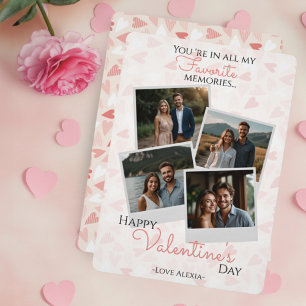 Cartes Pour Fêtes Annuelles Heureuse Sainte-Valentin 4 Photo Collage Coeurs ro