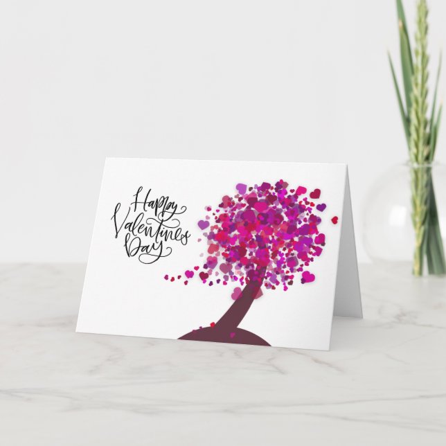 Cartes Pour Fêtes Annuelles Heureuse Sainte-Valentin | Aimer l'arbre de forme  (Devant)