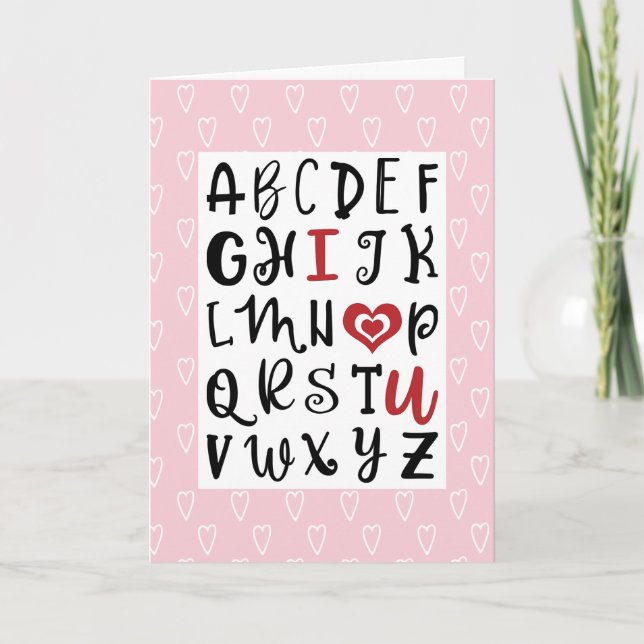 Cartes Pour Fêtes Annuelles Heureuse Sainte-Valentin | Alphabet I de l'U roman (Devant)